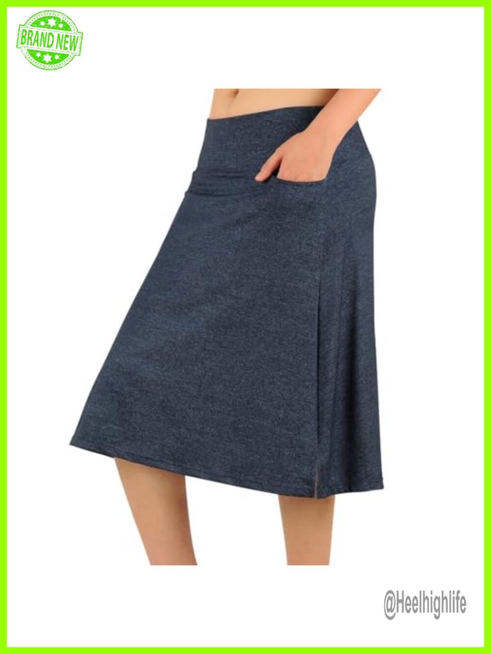 Women's 24" Knee Length Skorts Pockets High Waist A-Line Midi Athletic Golf